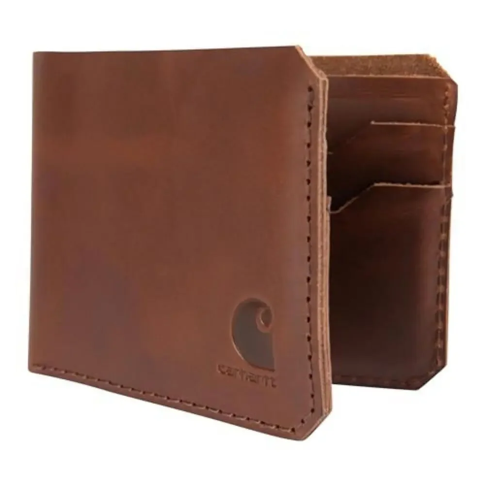 Carhartt Craftsman Bifold Wallet Men's One Size Brown Leather Card Slots NLW383